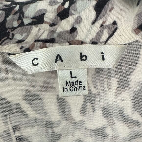 Cabi Animal Leopard Print Collar V Neck Button Down Shirt Dress L *Missing Belt - Picture 4 of 6